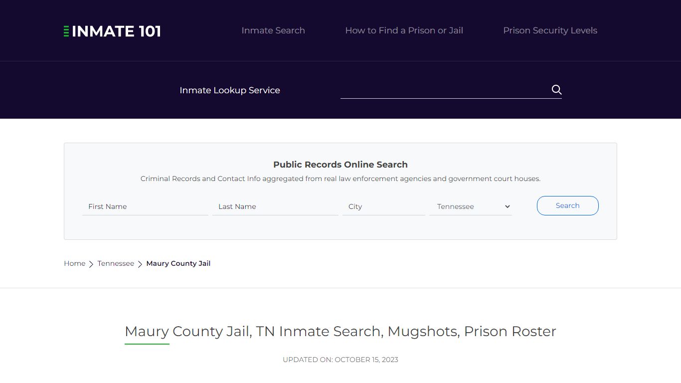 Maury County Jail, TN Inmate Search, Mugshots, Prison Roster